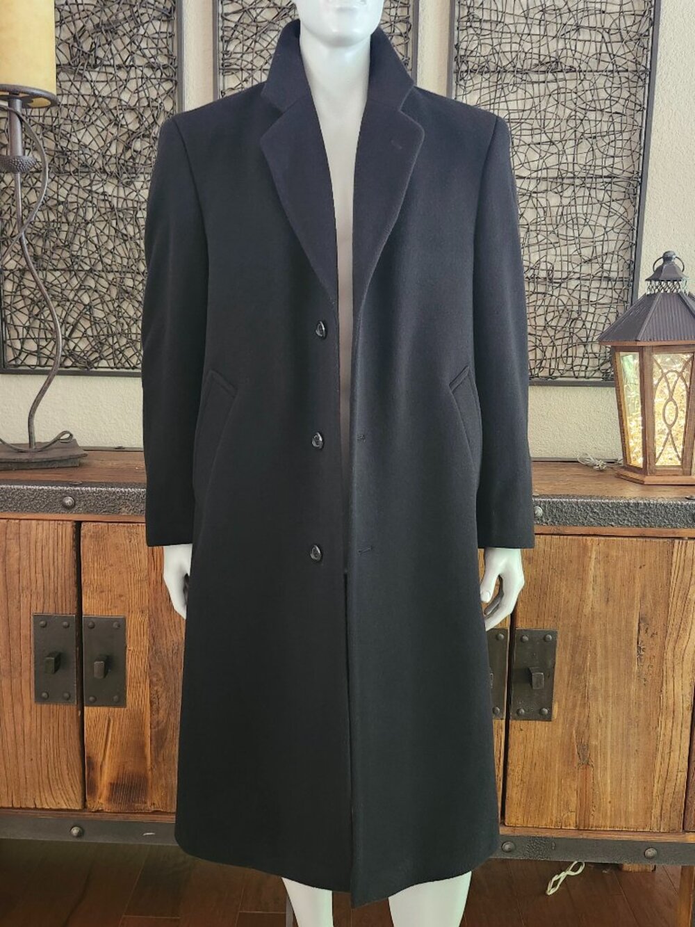 Silver Cloud Wool Cashmere Italian Woven Overcoat Top Coat Trench Men’s Size 40R